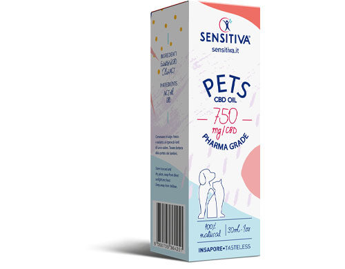 Emballage Huile de CBD pour chiens au format 30 ml | 2.5% - Sensitiva