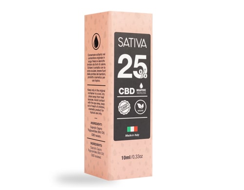 Emballage Huile CBD 10 ml au 25% - Sativa