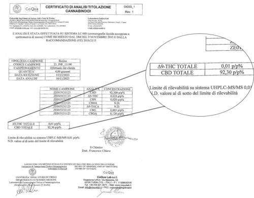 image de la lentille d'agrandissement de la valeur de CBD du produit shatter cbd lemon