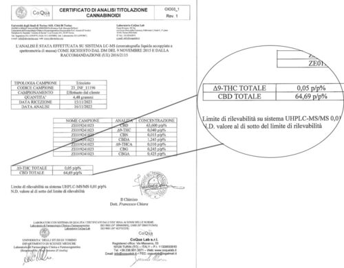valeur cbd et thc du cannabis legal og super boost