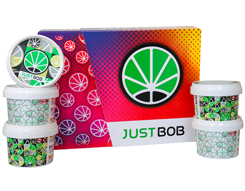 Kit JustBob Fleurs CBD - Fond Coloré avec Pots