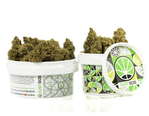 Bocal avec des fleurs de cannabis light Double Cookies