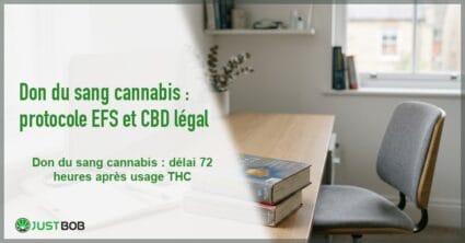 Banner de l'article don du sang cannabis : protocole efs et cbd légal