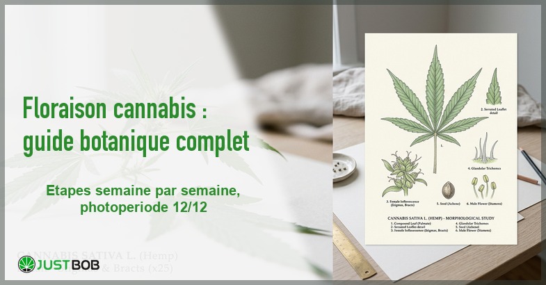 Banner de l'article floraison cannabis : guide botanique complet