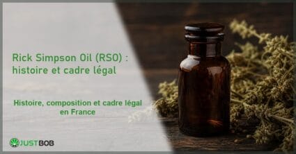 Composition éditoriale d'un flacon d'apothicaire en verre ambré foncé sans étiquette à côté de brins de chanvre séché sur une surface en bois sombre