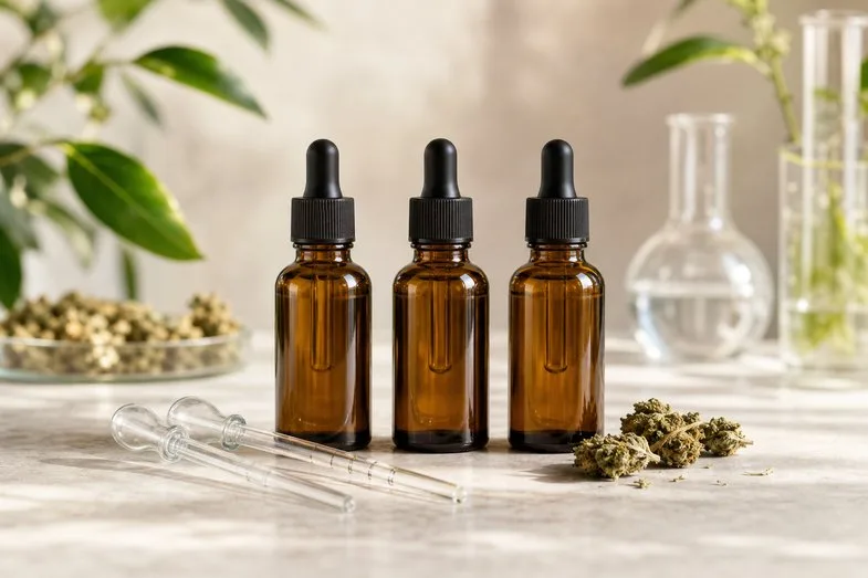 huile-cbd-utilisation-flacons-spectres-laboratoire width=